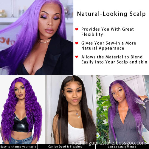 Uniky Silky Straight 13x4 T Part Transparent Lace Front Wig Color Pre Plucked Long Human Hair Swiss Lace Wigs for Black Women